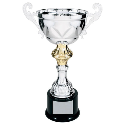 Silver 13" Completed Metal Cup Trophy on Plastic Base