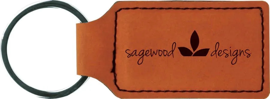 Rawhide 2 3/4" x 1 1/4" Laserable Leatherette Rectangle Keychain