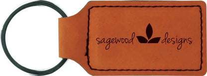 Rawhide 2 3/4" x 1 1/4" Laserable Leatherette Rectangle Keychain