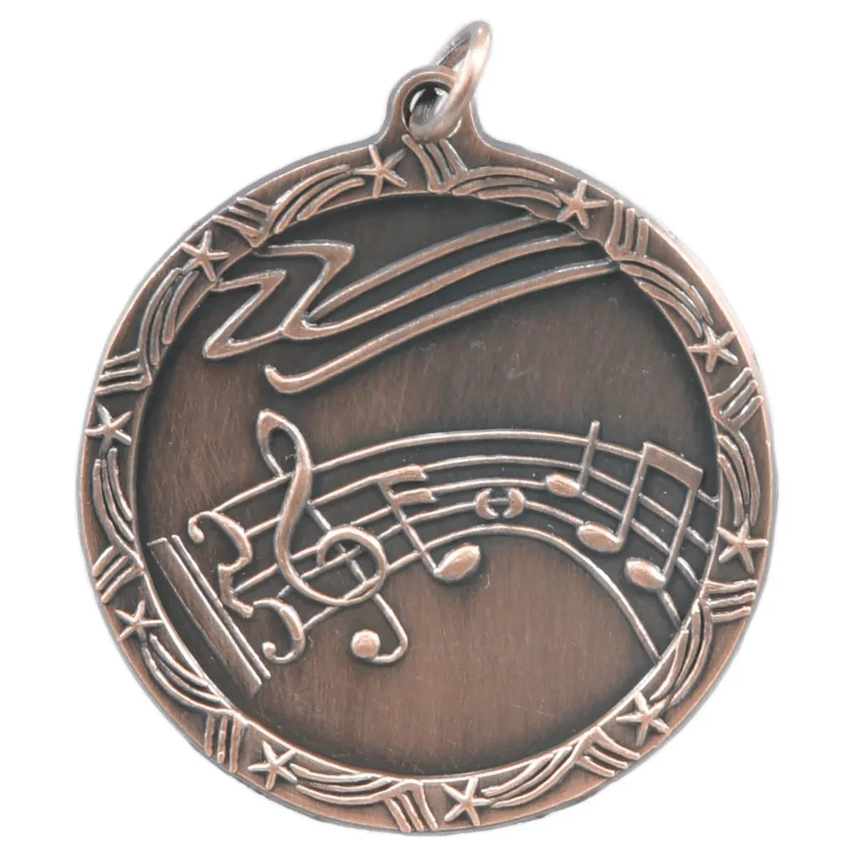 Antique Bronze 1 3/4" Music Shooting Star Medal