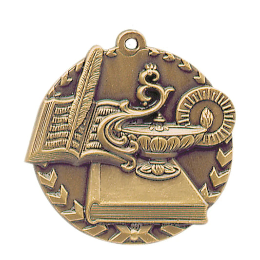 Antique Gold 1 3/4" Lamp of Knowledge Millennium Medal