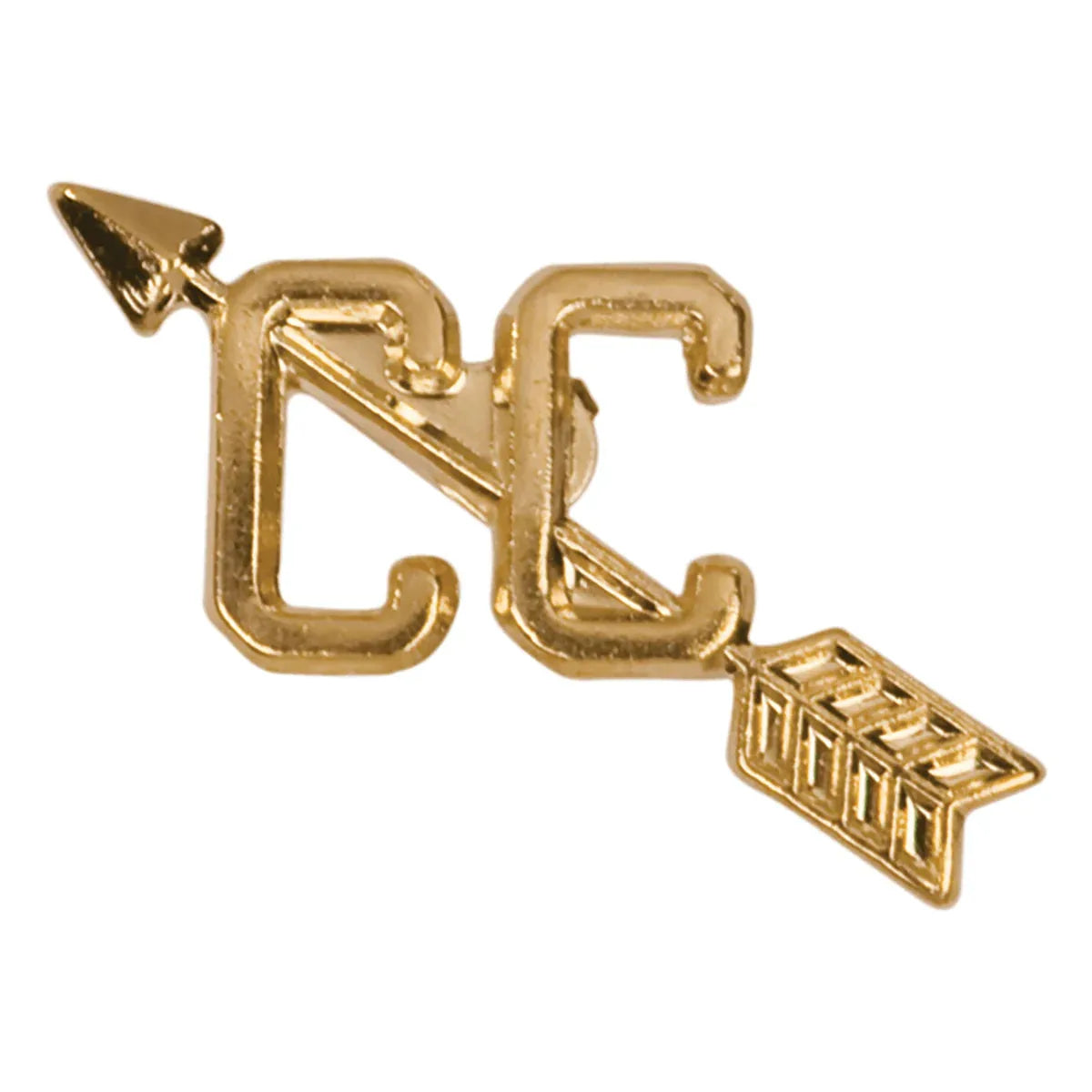 Gold Cross Country Metal Chenille Letter Insignia