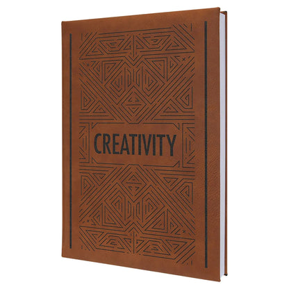Rawhide 7" x 9 3/4" Laserable Leatherette Sketch Book with Unlined Notepad