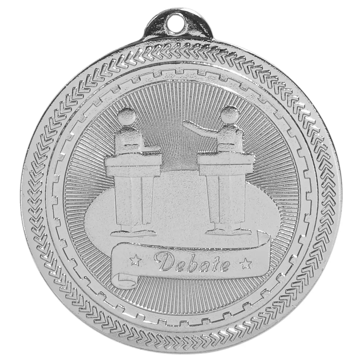 Bright Silver 2" Debate Laserable BriteLazer Medal