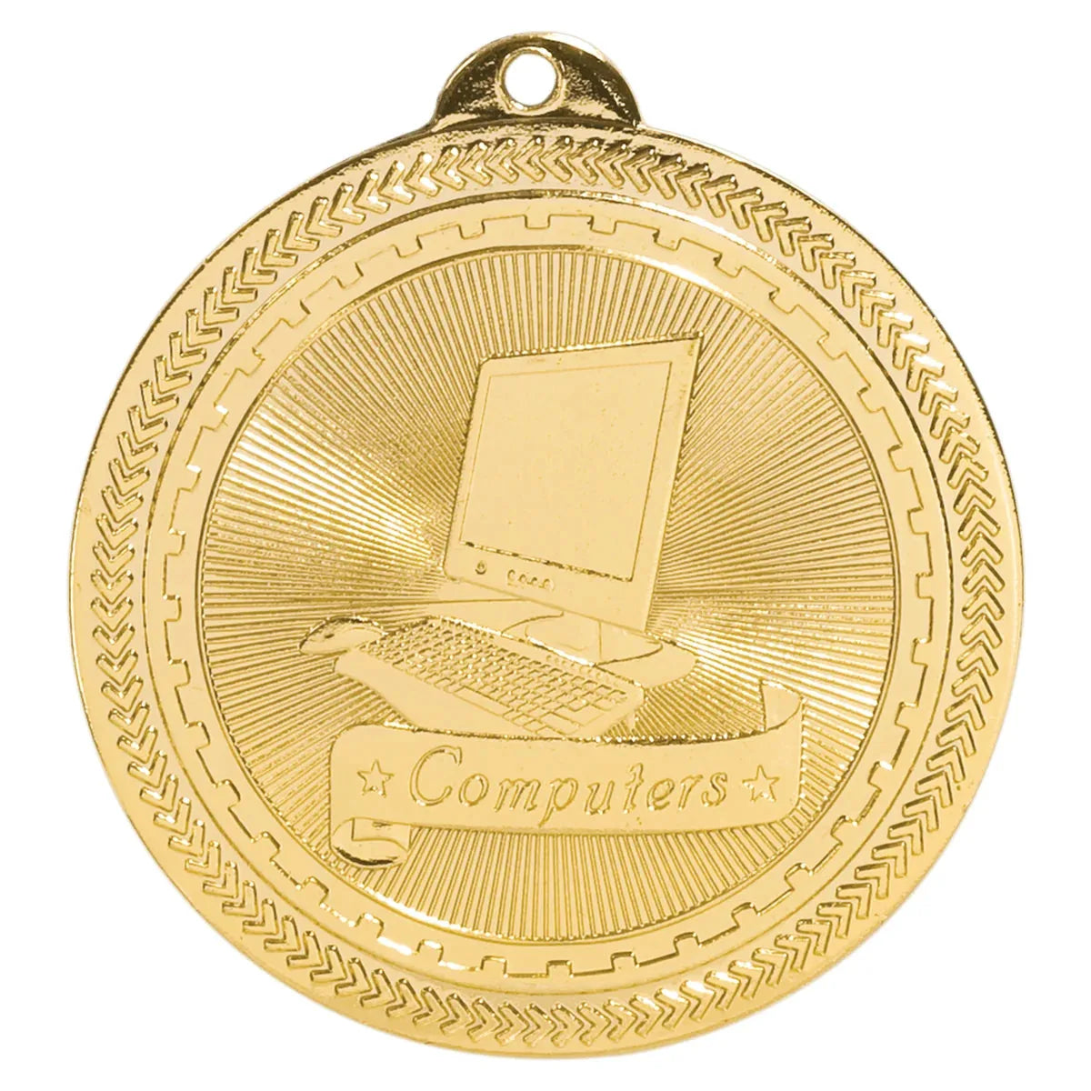 Bright Gold 2" Computers Laserable BriteLazer Medal