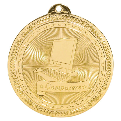 Bright Gold 2" Computers Laserable BriteLazer Medal