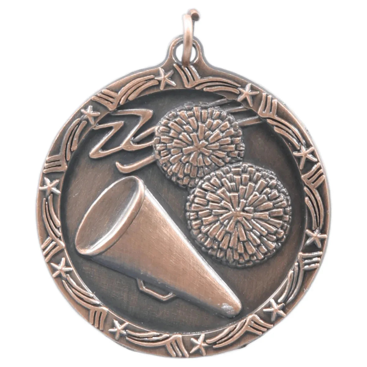 Antique Bronze 1 3/4" Cheer Shooting Star Medal