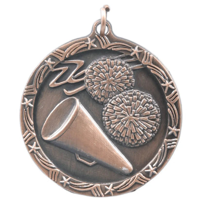 Antique Bronze 1 3/4" Cheer Shooting Star Medal