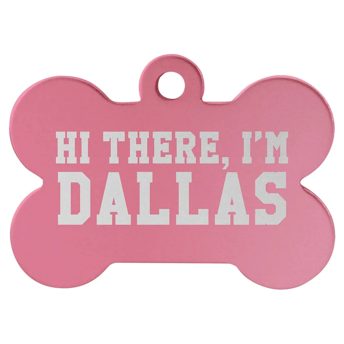 Pink 1 1/2" x 1" Laserable Anodized Aluminum Bone Pet Tag