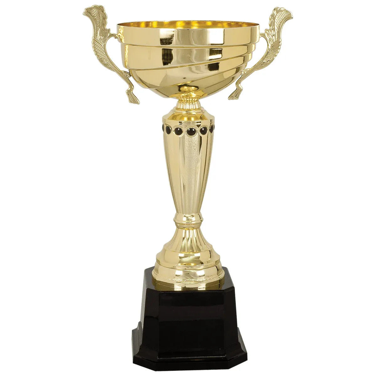 Gold 15 1/2" Completed Metal Cup Trophy on Plastic Base