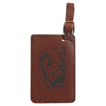 Football 4 1/4" x 2 3/4" Laserable Leatherette Luggage Tag