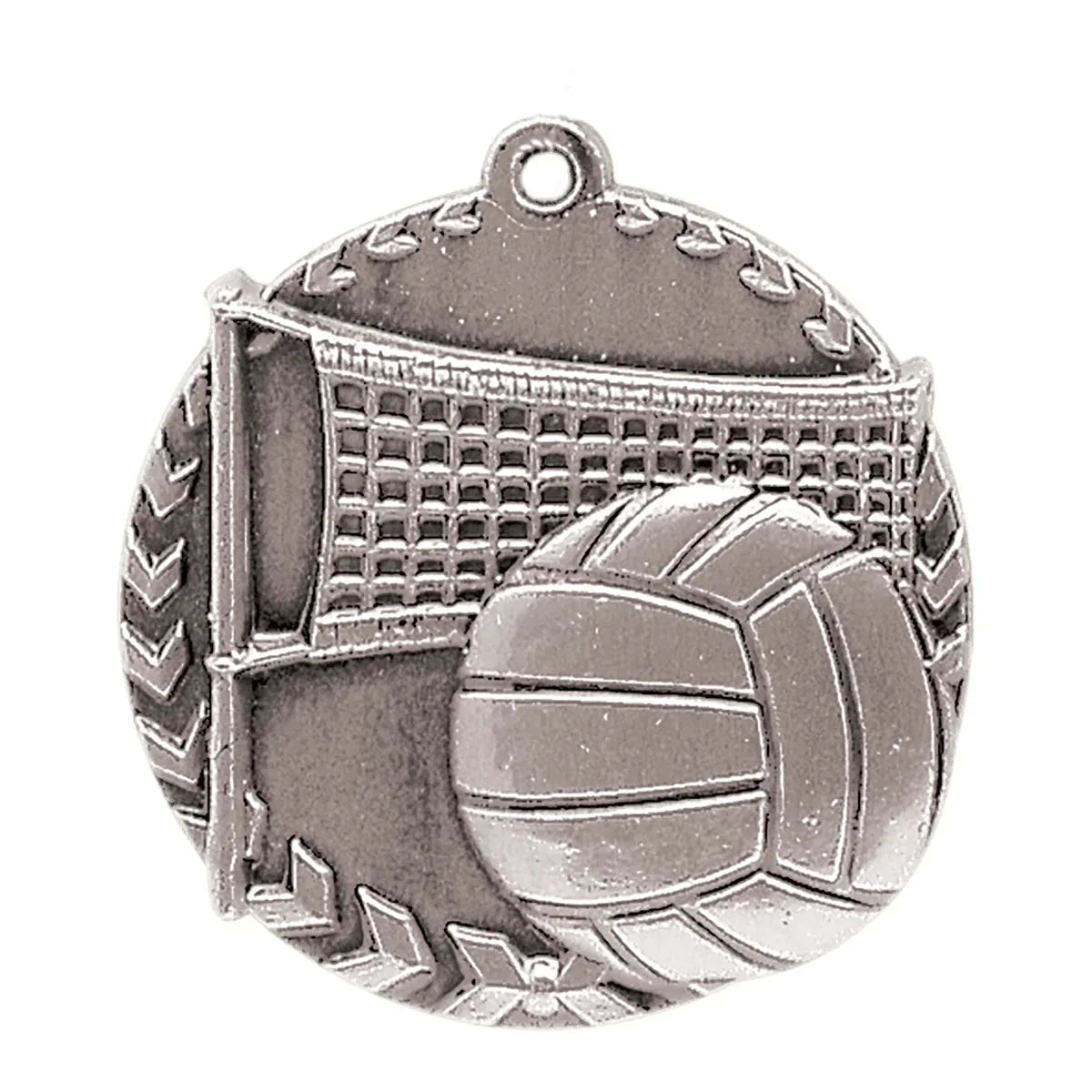 Antique Silver 1 3/4" Volleyball Millennium Medal