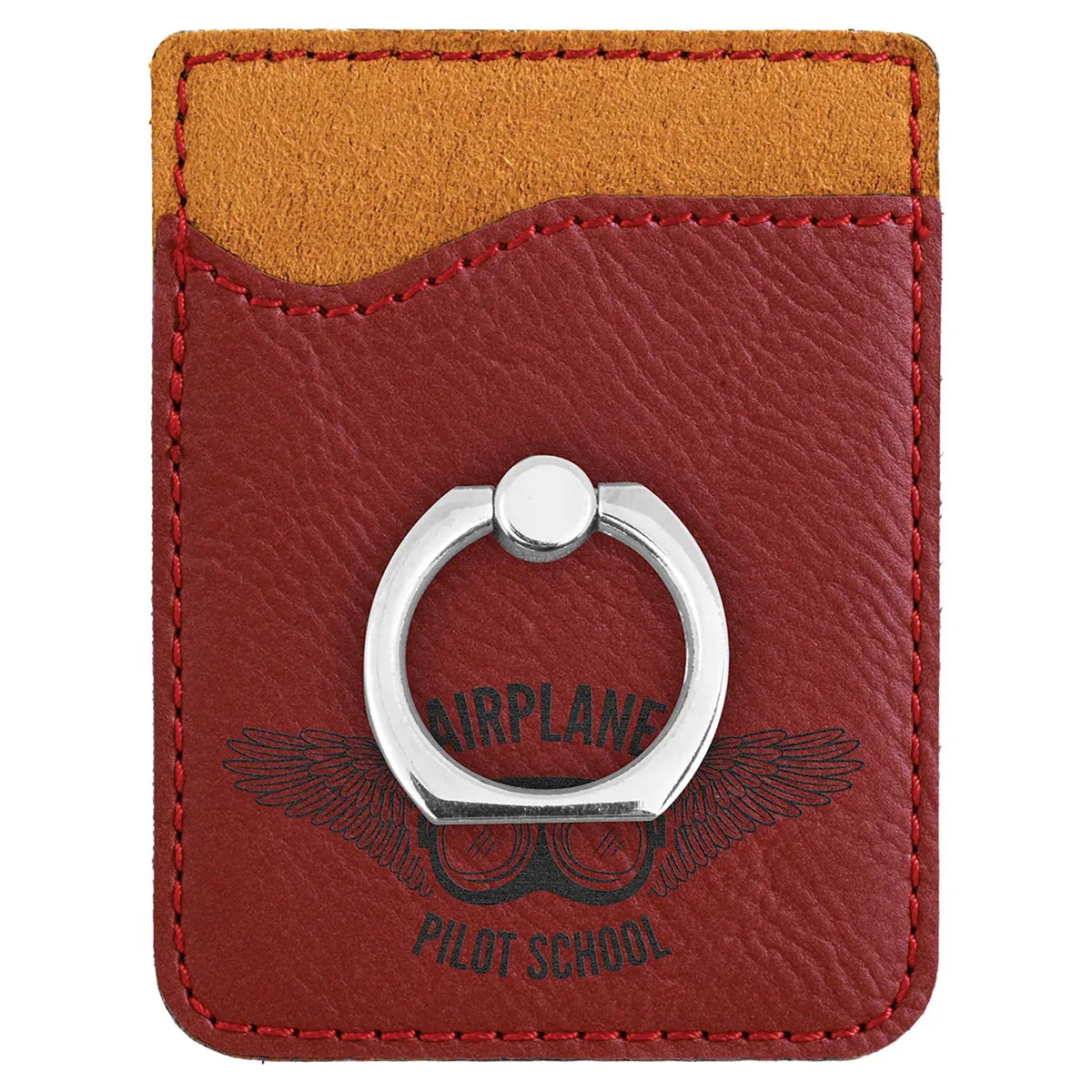 Rose Laserable Leatherette Phone Wallet with Silver Phone Wallet with Silver Ring