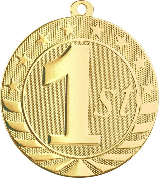 2 3/4" Bright Gold 1st Place Starbrite Medal