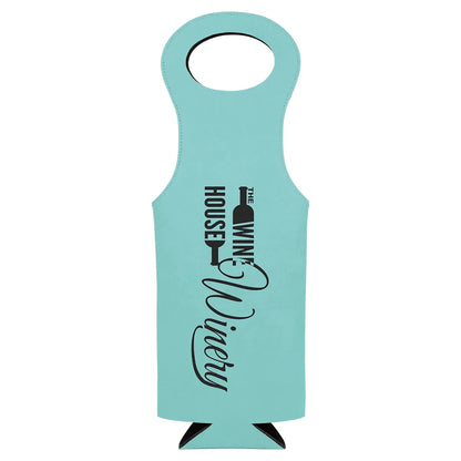 Teal Laserable Leatherette Wine Bag
