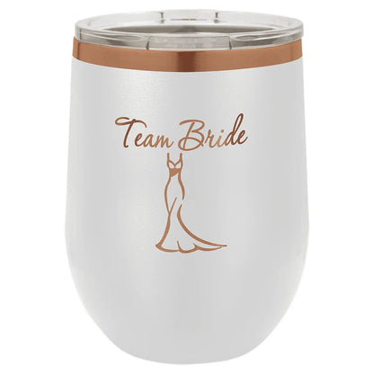 White Rose Gold Polar Camel 12 oz. Stemless Wine Tumbler