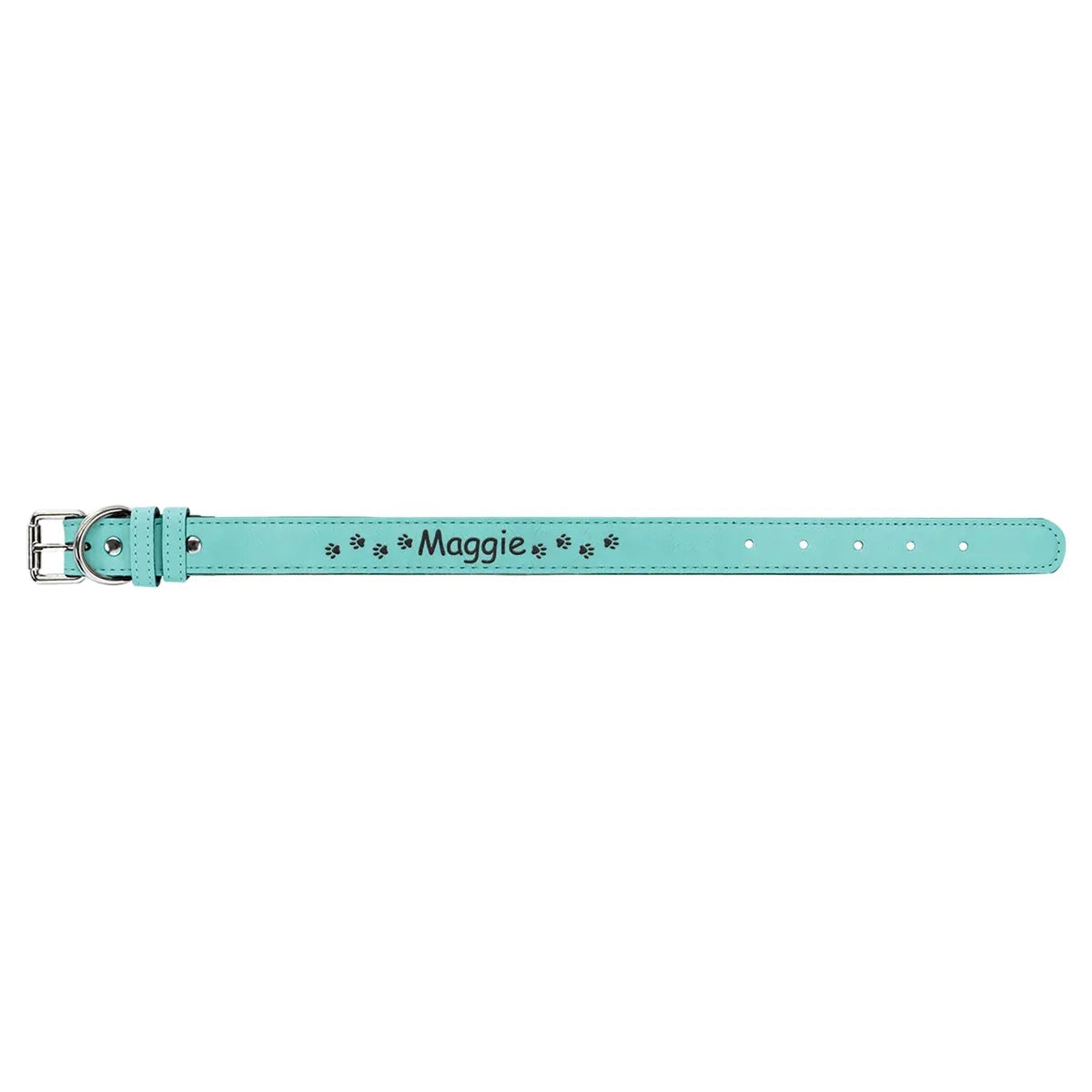 Teal Small 15" x 3/4" Laserable Leatherette Dog Collar
