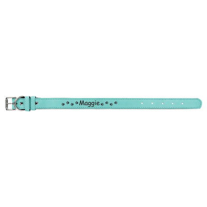 Teal Small 15" x 3/4" Laserable Leatherette Dog Collar
