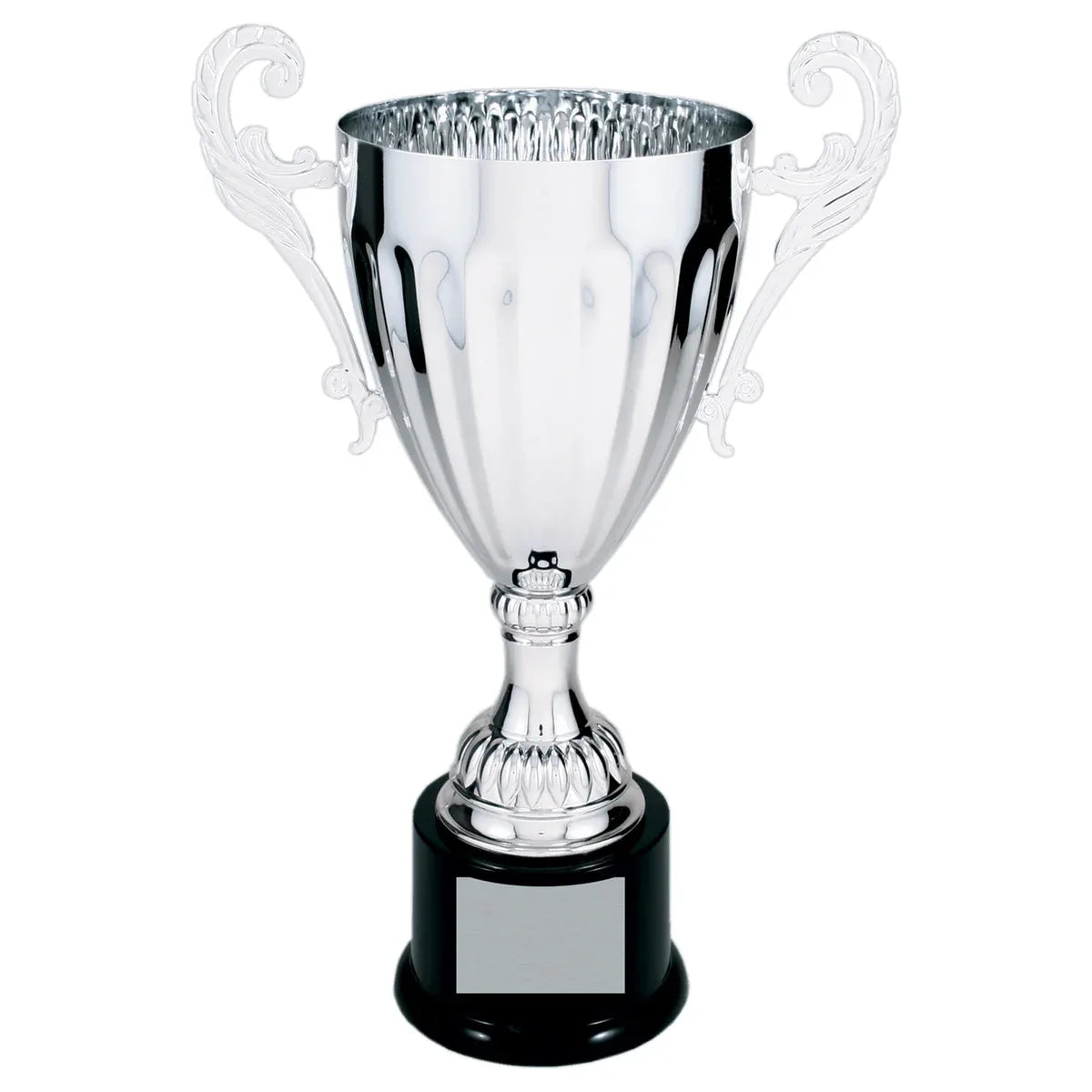 Silver 12" Completed Metal Cup Trophy on Plastic Base