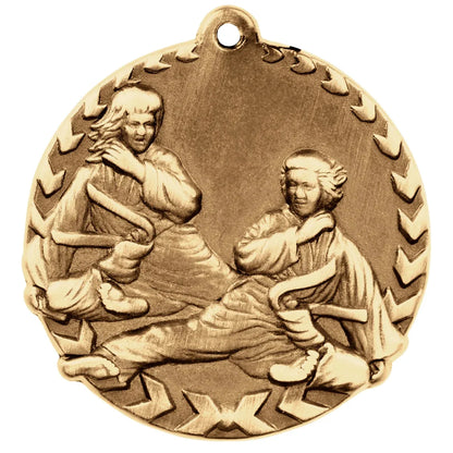 Antique Gold 1 3/4" Martial Arts Millennium Medal