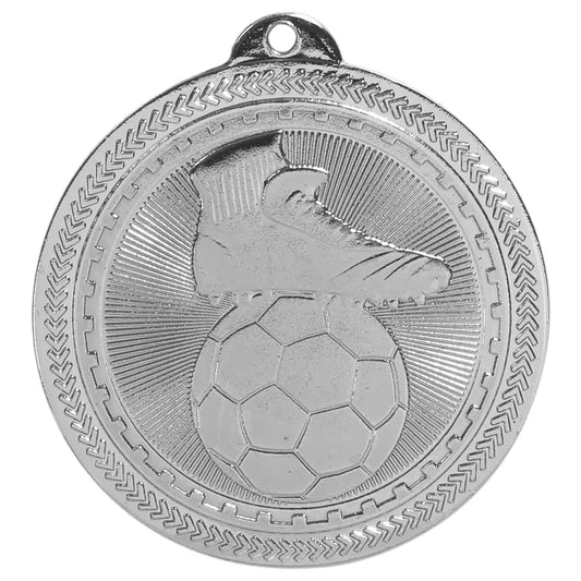 Bright Silver 2" Soccer Laserable BriteLazer Medal