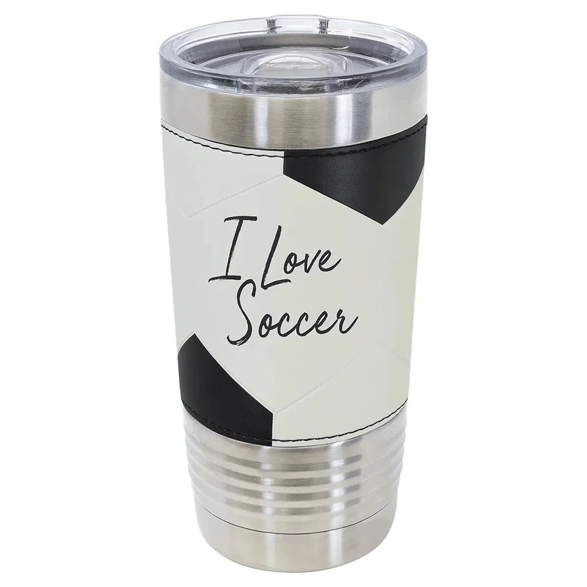 Soccer Polar Camel 20 oz. Leather Tumbler with Slider Lid
