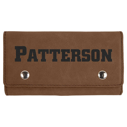 Dark Brown Laserable Leatherette Card & Dice Set