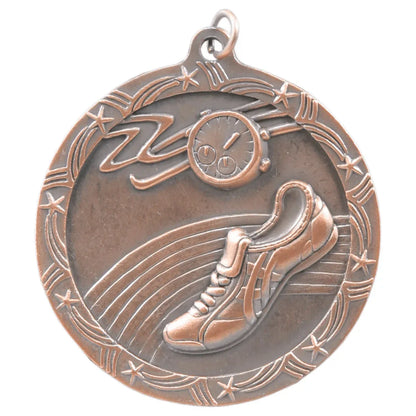 Antique Bronze 2 1/2" Track Shooting Star Medal