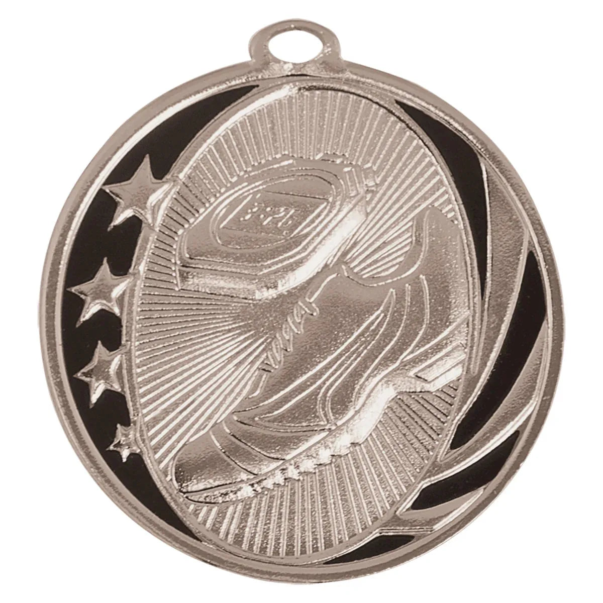 Bright Silver 2" Track Laserable MidNite Star Medal