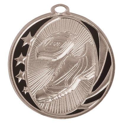 Bright Silver 2" Track Laserable MidNite Star Medal