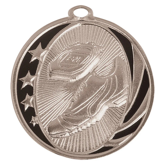 Bright Silver 2" Track Laserable MidNite Star Medal