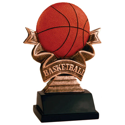 5 1/2" Basketball Ribbon Resin