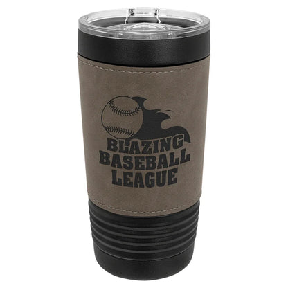 Black Gray Polar Camel 20 oz. Leatherette Tumbler with Slider Lid