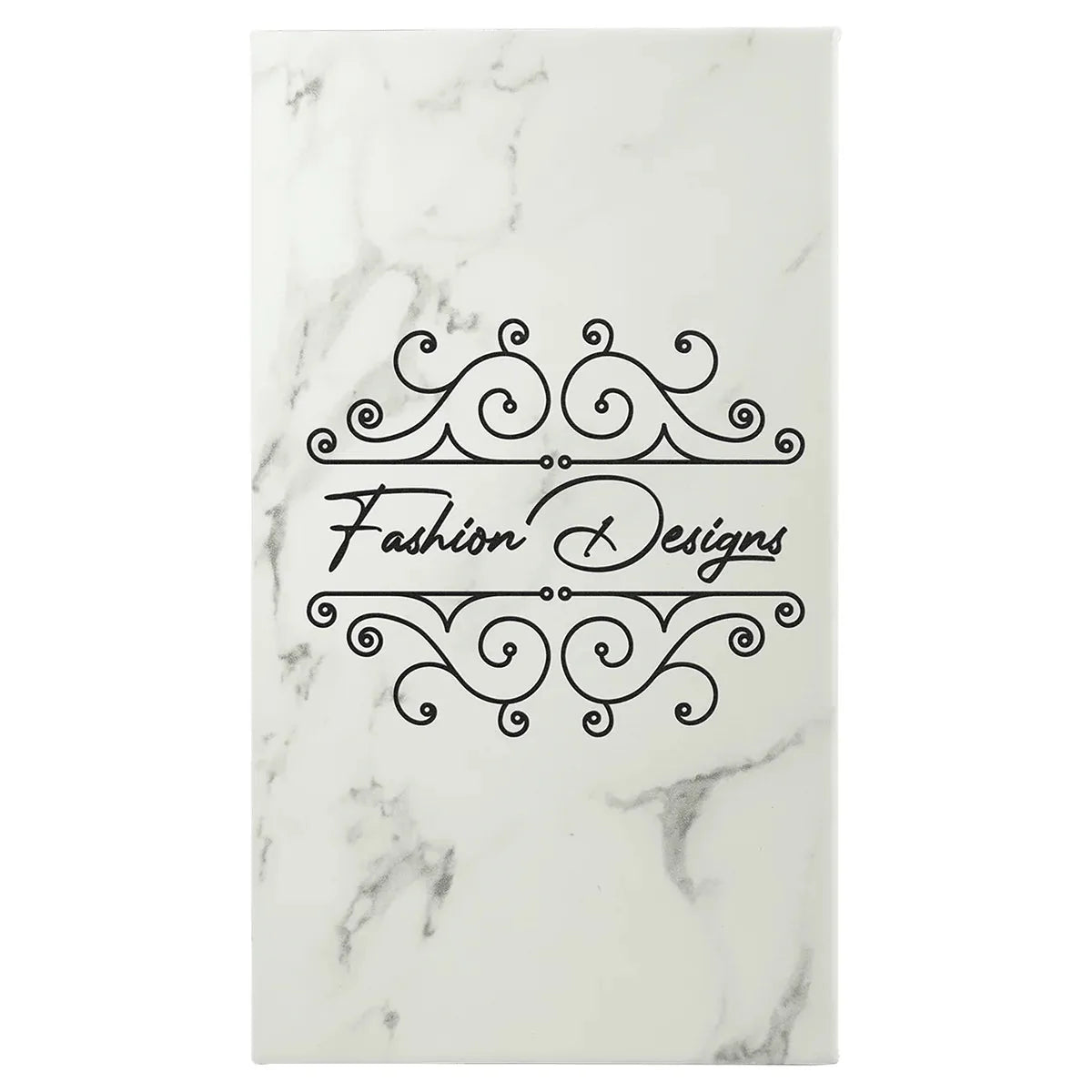 White Marble 5 1/4" x 8 1/4" Laserable Leatherette Sketch Book with Unlined Notepad