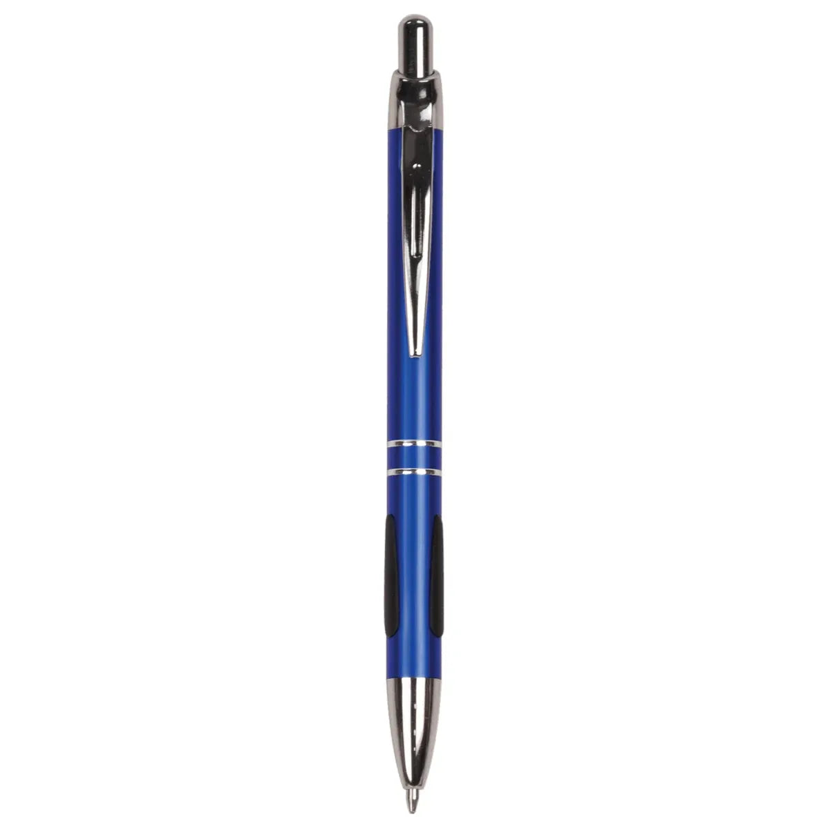 Blue with Silver Trim Laserable Pen with Gripper