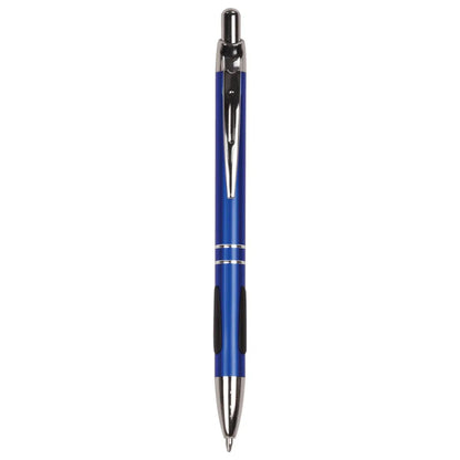 Blue with Silver Trim Laserable Pen with Gripper