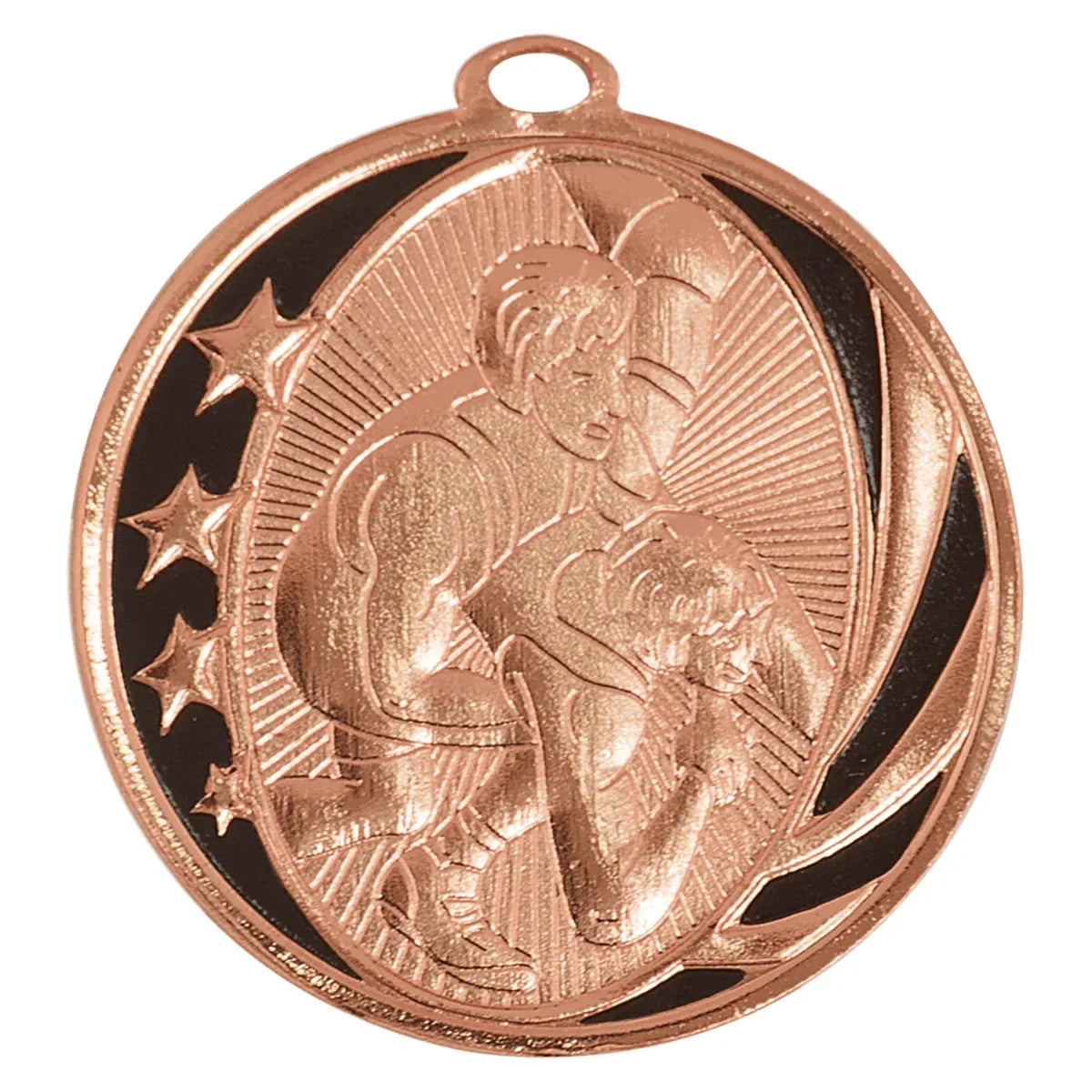 Bright Bronze 2" Wrestling Laserable MidNite Star Medal