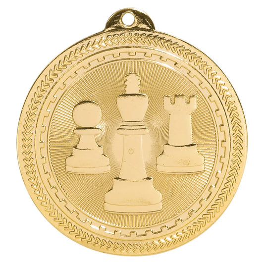 Bright Gold 2" Chess Laserable BriteLazer Medal