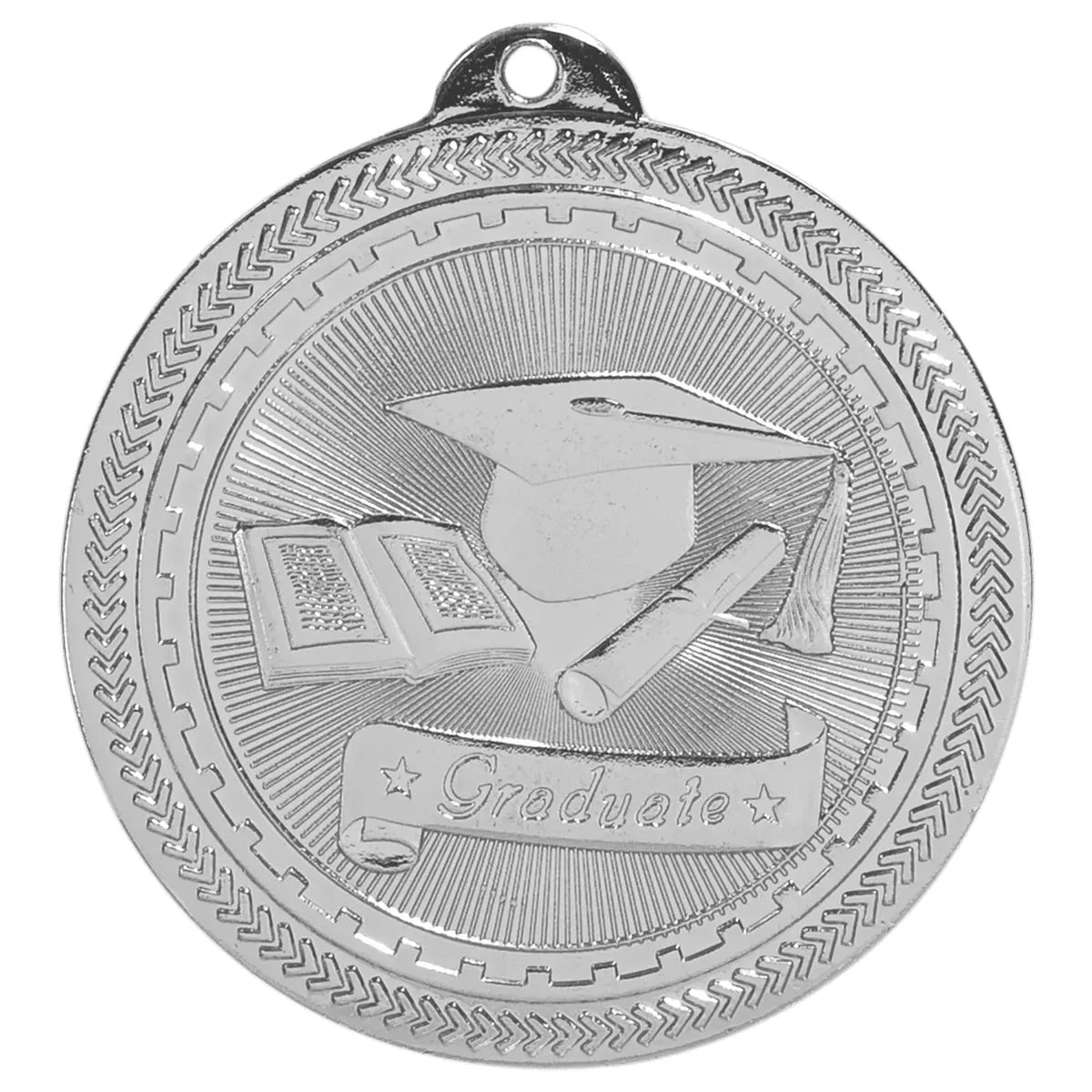 Bright Silver 2" Graduate Laserable BriteLazer Medal