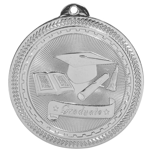 Bright Silver 2" Graduate Laserable BriteLazer Medal