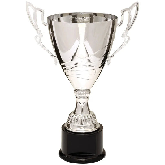 Silver 15" Completed Metal Cup Trophy on Plastic Base