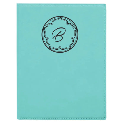 Teal 7" x 9" Laserable Leatherette Small Portfolio with Notepad