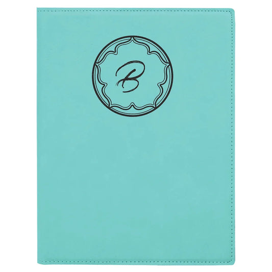 Teal 7" x 9" Laserable Leatherette Small Portfolio with Notepad