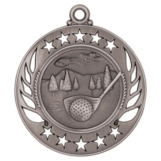 Antique Silver 2 1/4" Golf Galaxy Medal