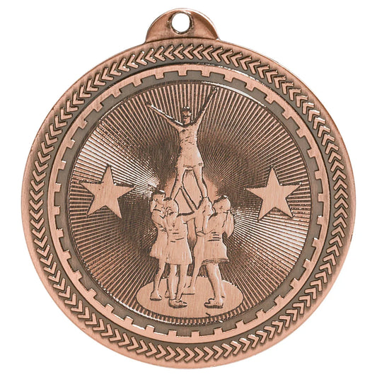 Antique Bronze 2" Competitive Cheer Laserable BriteLazer Medal