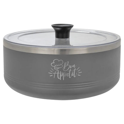 Gray Polar Camel 3 Quart Serving Bowl with Lid