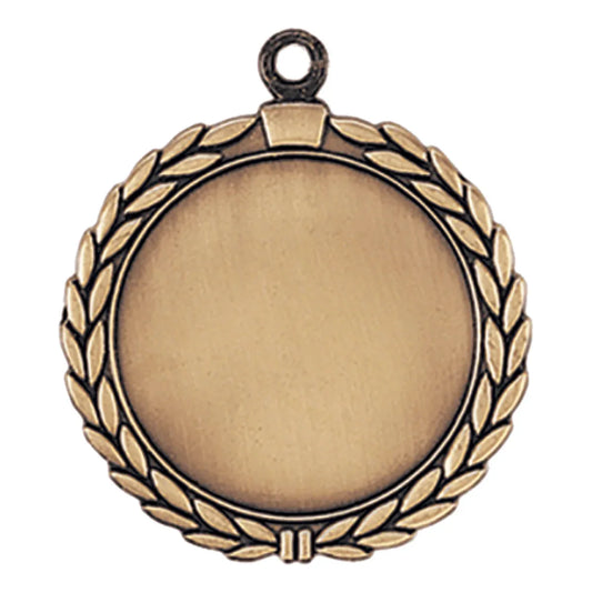 Antique Gold 2 1/2" Wreath 2" Insert Holder Medal