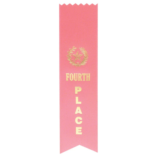 Pink 4th Place Pinked Top Ribbon