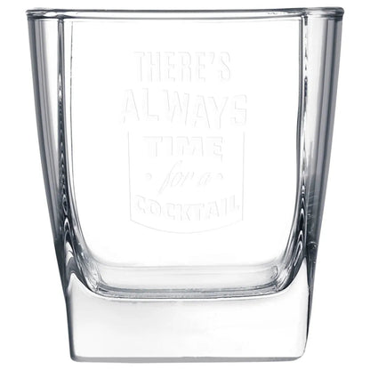 Polar Camel 10 1/2 oz. Square On The Rocks Glass — Custom Laser Engraved | Personalized