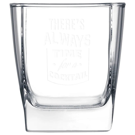 Polar Camel 10 1/2 oz. Square On The Rocks Glass — Custom Laser Engraved | Personalized